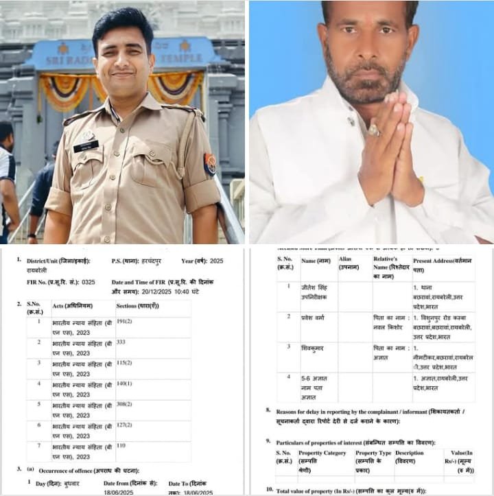 रायबरेली - भाजपा नेता और दरोगा समेत 9 के खिलाफ कोर्ट के आदेश पर दर्ज हुआ मुकदमा