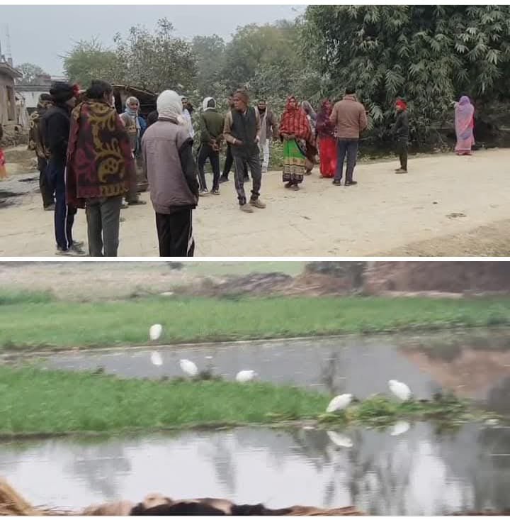 रायबरेली - नहर कटने से गेहूं की फसल जलमग्न, ग्रामीणों का सड़क पर प्रदर्शन