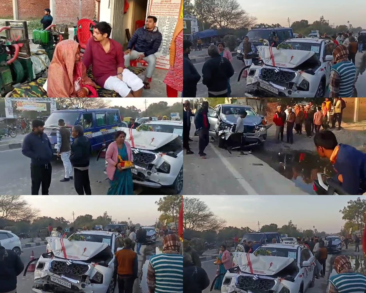 Raibareli-तेज रफ्तार दो कारों की टक्कर से तीन लोग गंभीर रूप से घायल