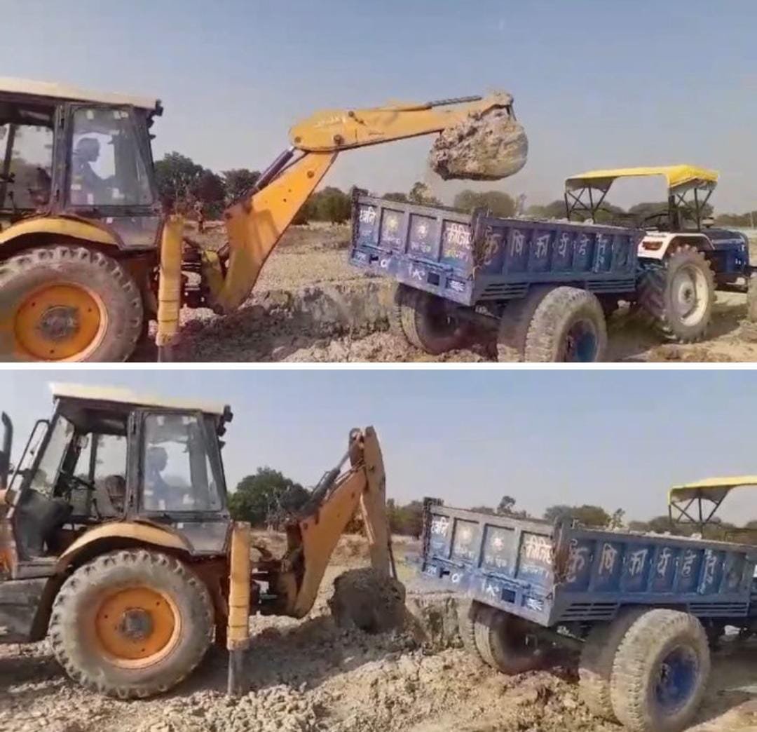 रायबरेली-जेसीबी से हो रही तालाब की खोदाई , डंप की जा रही मिट्टी,,,,, 