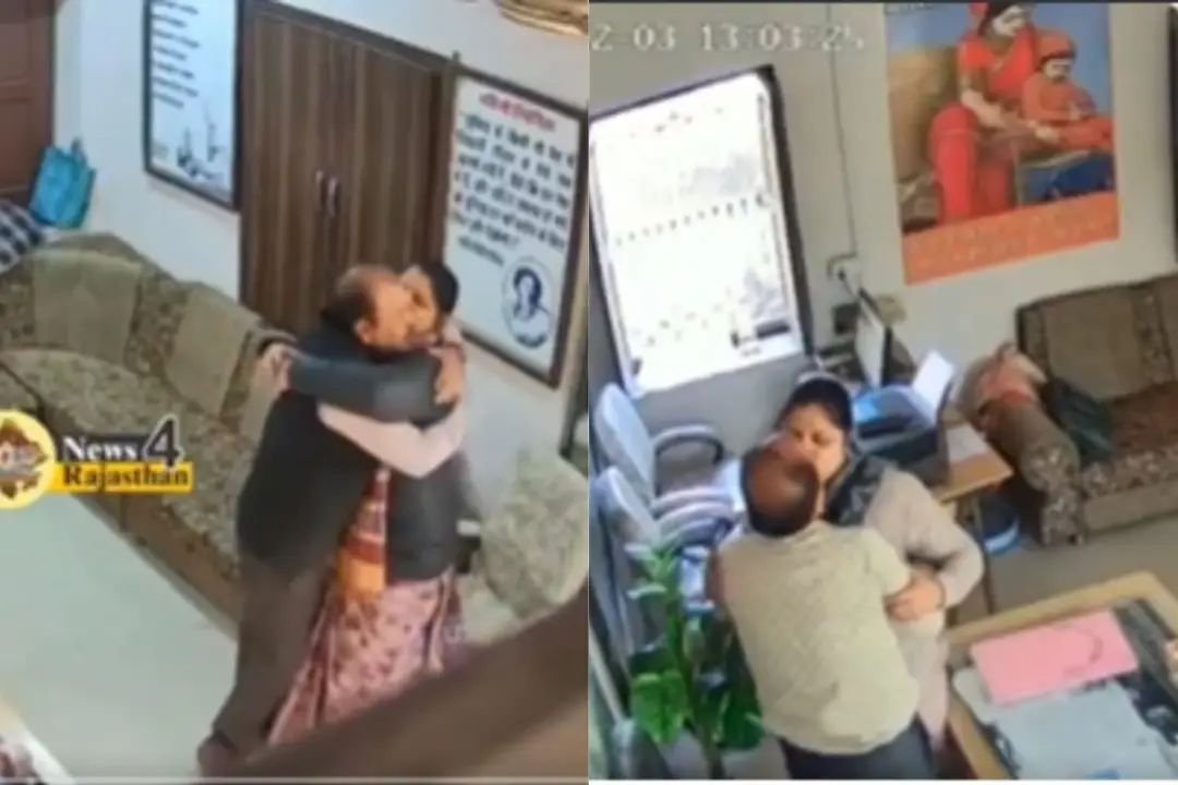 शिक्षा के मंदिर में अश्लीलता की सारी हदें पार! स्कूल में शिक्षिका को बाहों में लपेटे चूमता टीचर कैमरे में कैद