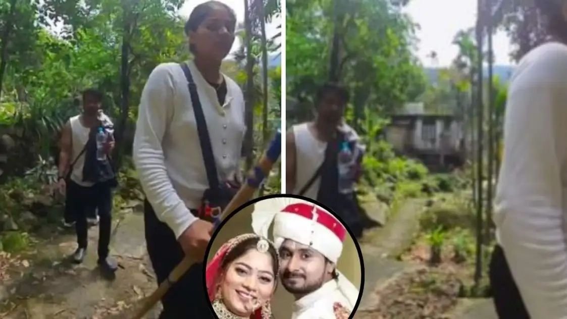 राजा रघुवंशी की हत्या से ठीक पहले का Video वायरल, गलती से टूरिस्ट के कैमरे में हो गया था रिकॉर्ड, पति के आगे चलती दिखी सोनम