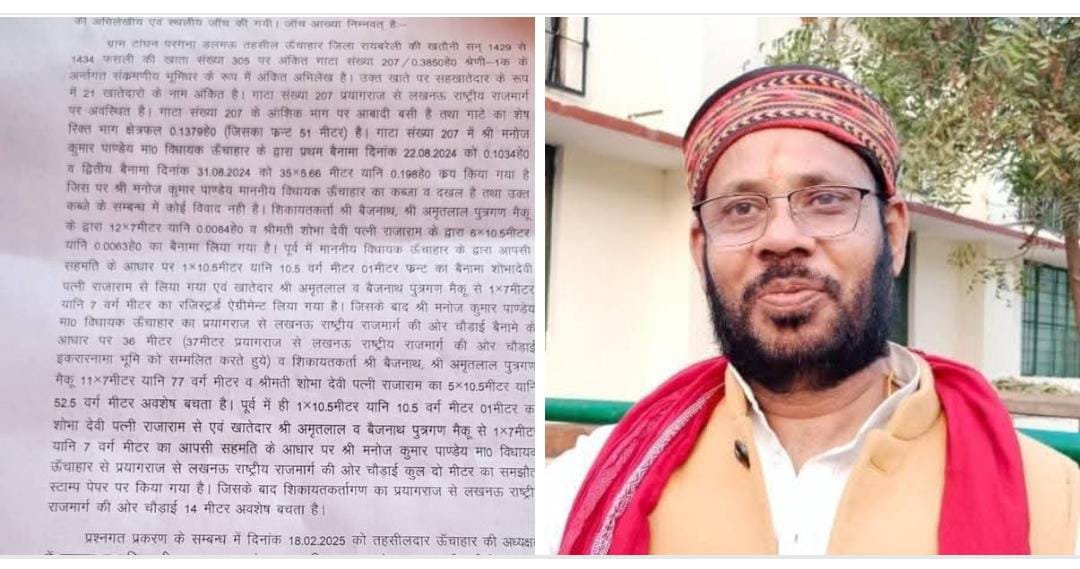 रायबरेली-राजस्व टीम की जांच में मनोज पाण्डेय का कब्जा वैध, सभी दस्तावेज मिले दुरुस्त