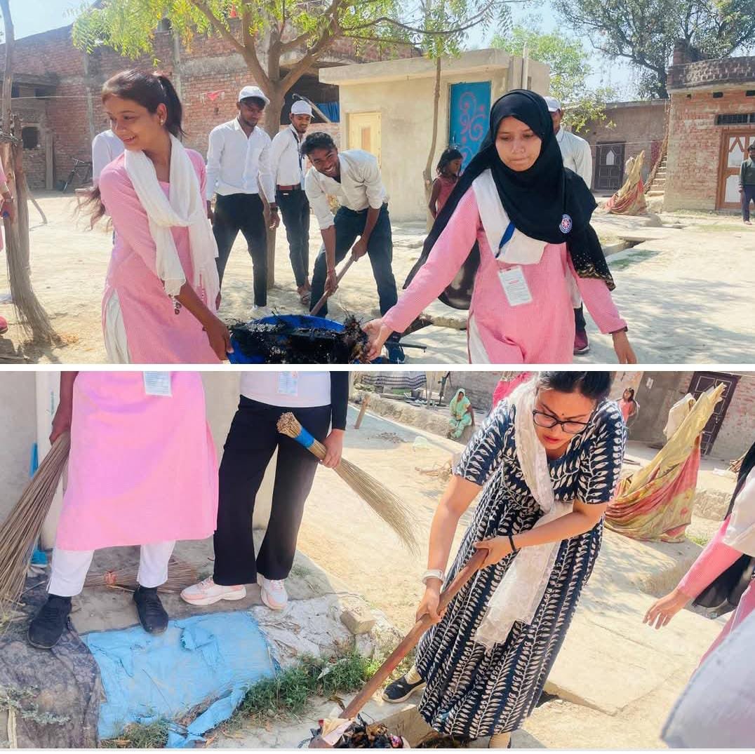 रायबरेली-स्नातक छात्रों ने उठाया फावड़ा , साफ हो गई गांव की गंदगी