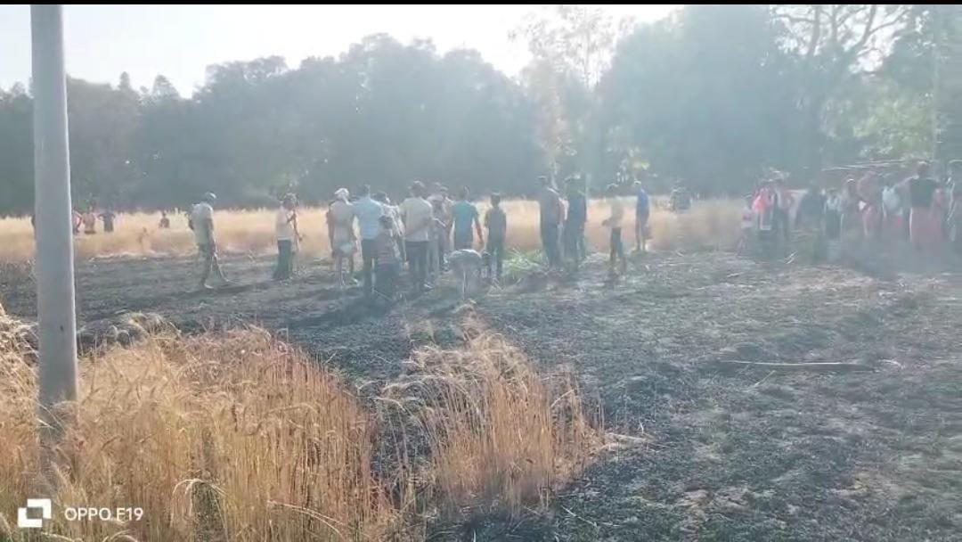 रायबरेली-आग ने फिर खाक कर दी एक बीघा गेहूं की फसल,,,, 