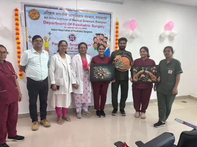 एम्स रायबरेली में पेडियाट्रिक सर्जरी सप्ताह मनाया गया