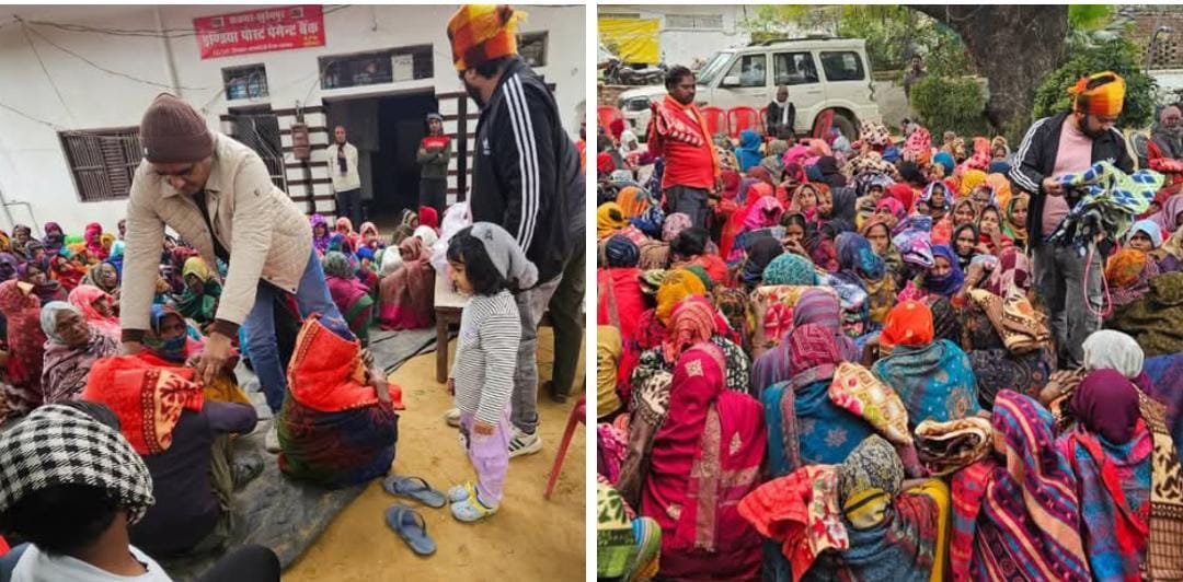 रायबरेली-पूर्व प्रधान ने ठंड से ठिठुरते ग्रामीणों को दी कंबल की राहत,,,, 