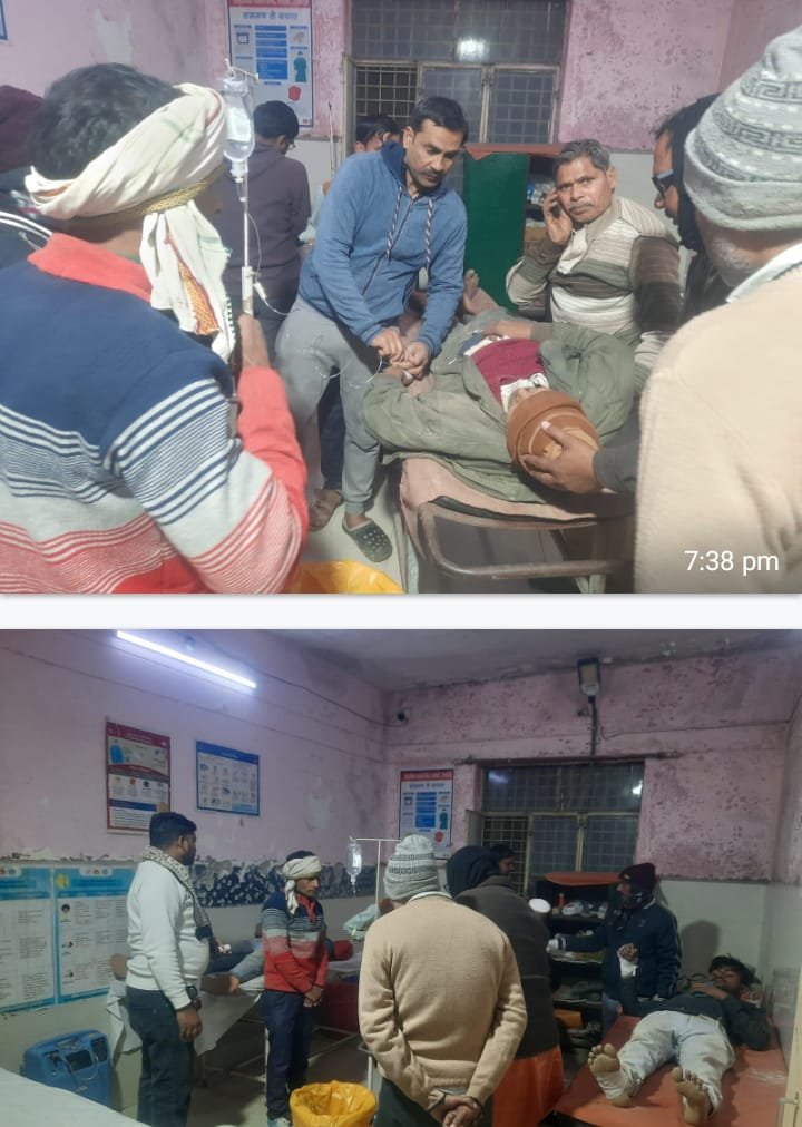 रायबरेली-तेज रफ्तार अनियंत्रित अज्ञात कार की टक्कर से तीन गंभीर रूप से घायल, एक रेफर