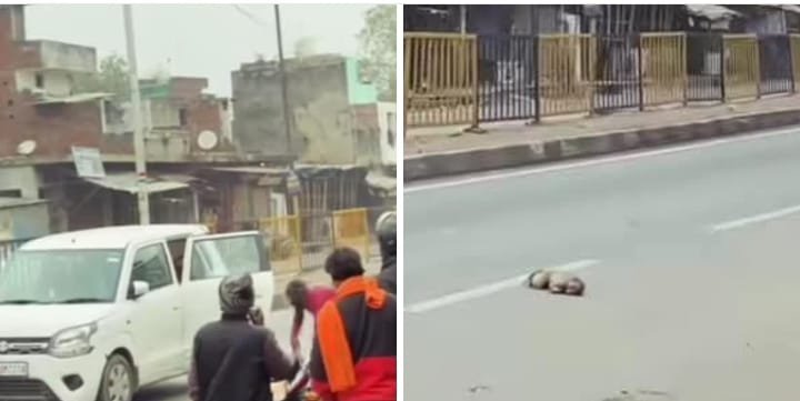 रायबरेली-जब स्थानीय लोग बने मूकदर्शक, तो राहगीर बने मददगार, वीडियो हुआ वायरल