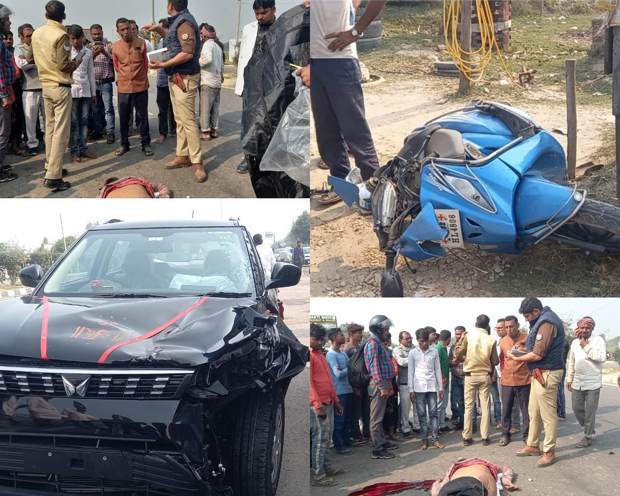 Raibareli-कार ने स्कूटी सवार अधेड़ को मारी जोरदार टक्कर