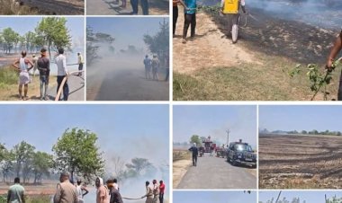 रायबरेली आवासीय विद्यालय के पास 50 बीघा खेत में लगी आग, फायर ब्रिगेड ने समय रहते पाया काबू