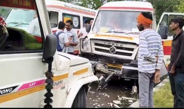 रायबरेली: तेज रफ्तार पिकअप ने एंबुलेंस में मारी जोरदार टक्कर