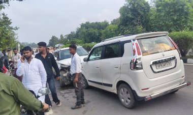 रायबरेली अनियंत्रित कारें डिवाइडर से टकराकर दो अन्य कारों से टकराई, पांच घायल, दो की हालत गंभीर