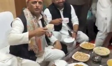 सपा विधायक राहुल लोधी के घर पहुंचे अखिलेश यादव, चाय पर हुई अहम बातचीत