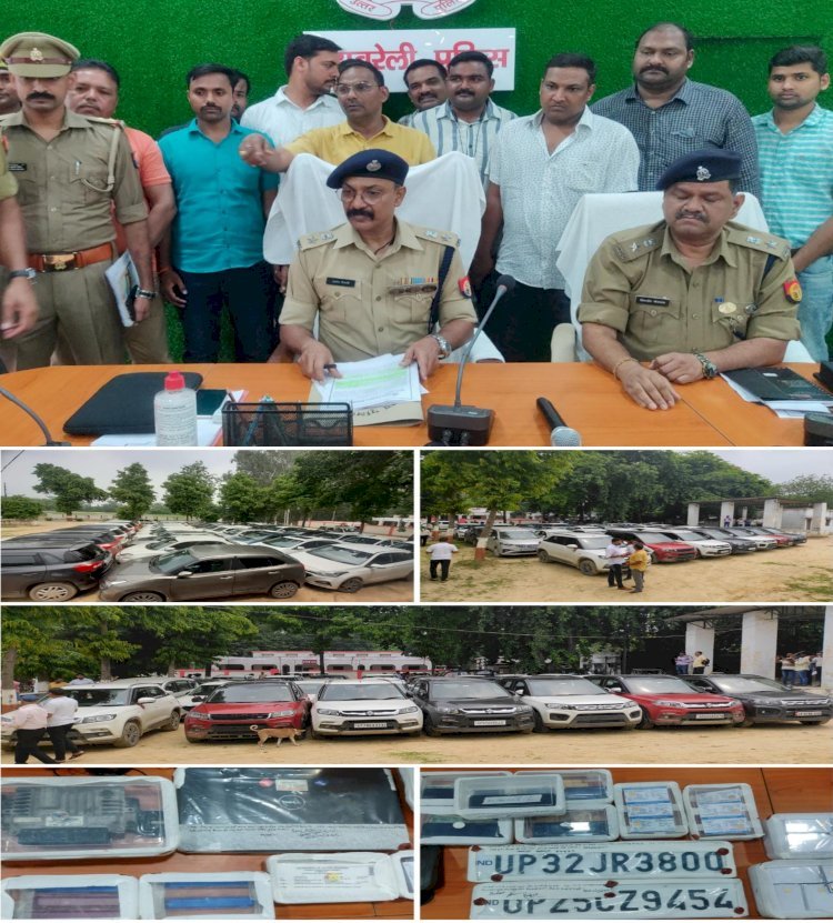 Raibareli- एसओजी टीम व पुलिस को मिली बड़ी कामयाबी 31 लग्जरी गाड़िया बरामद