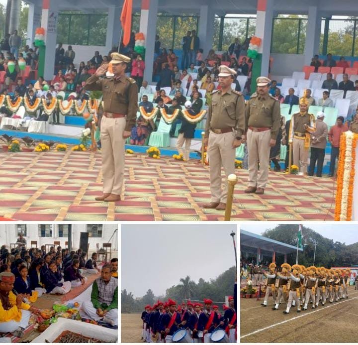 रायबरेली-सरस्वती विद्या मंदिर में वा CISF के उप कमांडेंट नें शान से लहराया तिरंगा,,,