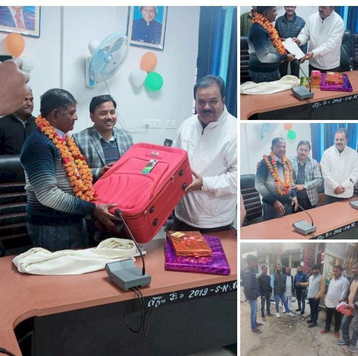 रायबरेली-लेखपाल की सेवानिवृत्त पर उपजिलाधिकारी व तहसीलदार ने अंगवस्त्र भेंटकर किया सम्मानित