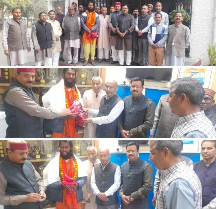 रायबरेली-साइकिल से अखंड भारत यात्रा पर निकले संघ कार्यकर्ता का हुआ भव्य स्वागत,,,,