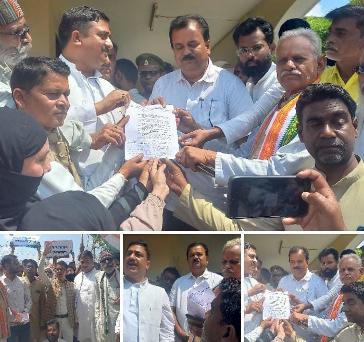 रायबरेली-कांग्रेस कार्यकर्ताओं ने उपजिलाधिकारी क़े द्वारा राष्ट्रपति को सौंपा ज्ञापन