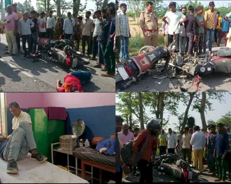 Raibareli-दो बाइकों की आमने-सामने टक्कर एक की मौत दो घायल
