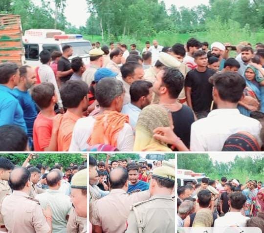 Raebareli:मनचलों की गिरफ्तारी न होने पर पुलिस से नाराज़ परिजनों ने हाईवे पर किशोरी का शव रखकर काटा हंगामा।