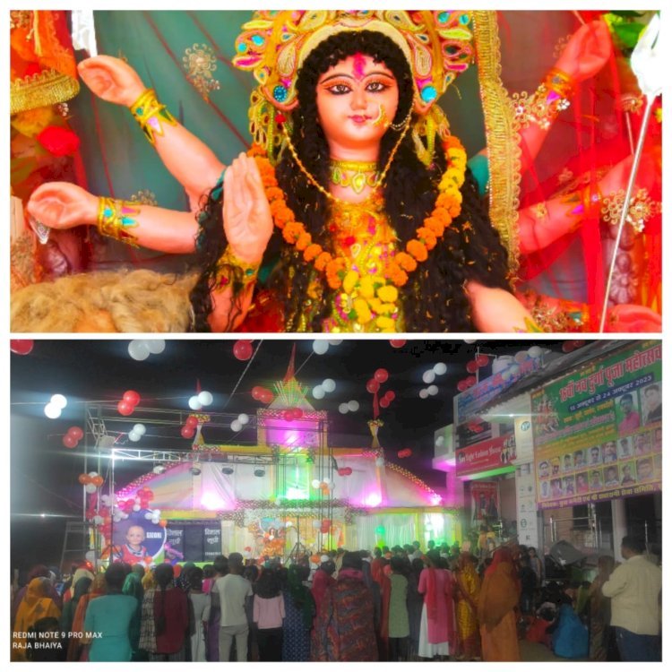 Raibareli-सूची चौराहे पर दुर्गा पूजा पंडाल बना आकर्षण का केंद्र