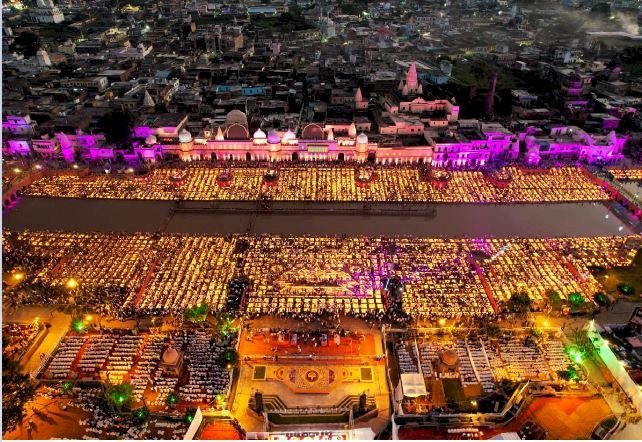 श्रीराम मन्दिर के मॉडल को दीयों से जायेगा उकेरा, 3D इम्पैक्ट पर दियों को बिछाने का काम शुरू