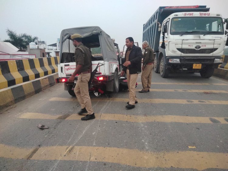 रायबरेली-न्यायाधीश की सुरक्षा में लगी पुलिस स्कार्ट की एक तेज रफ्तार गाड़ी ने बाइक सवार को रौंदा