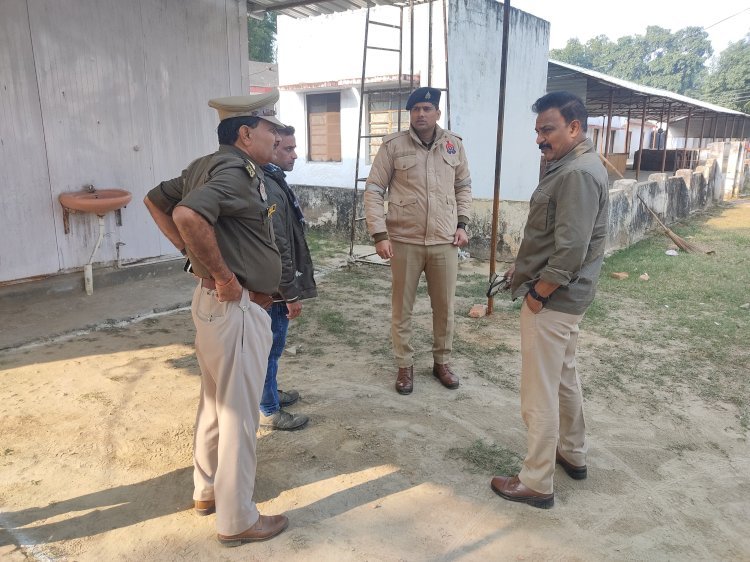 पुलिस अधीक्षक   रिजर्व पुलिस लाइन मे निर्माणाधीन साइबर सेल का किया निरीक्षण