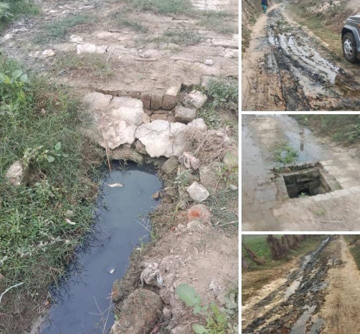 रायबरेली:कल्याणी गांव की नाली से दूषित हो रहा गंगा मां आचल।