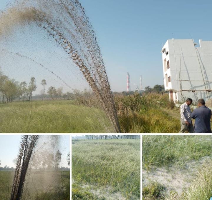 रायबरेली-फटी एनटीपीसी की ऐश पाइप लाइन , राख युक्त पानी से सराबोर हुए खेत,,,,