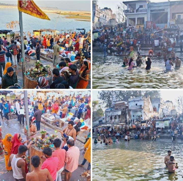 रायबरेली-भोलेनाथ की भक्ति में डूबे लोग , गंगा तटों पर लगा रहे श्रद्धा की डुबकी,,,