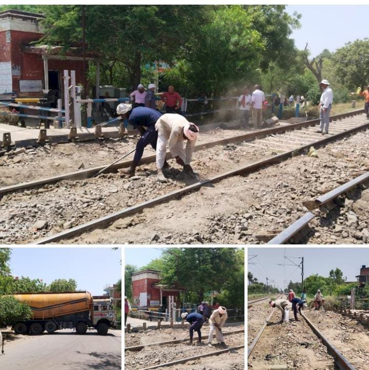 रायबरेली-तीन दिन बाद भी नहीं खुल पाया मरम्मत के लिए बंद किया गया रेलवे गेट,,,