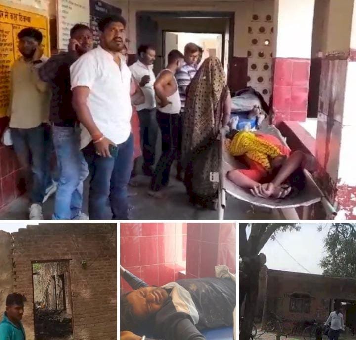 रायबरेली-अचानक लगी आग से दो घरों की गृहस्ती स्वाहा , बुझाने में चार लोग झुलसे,,,