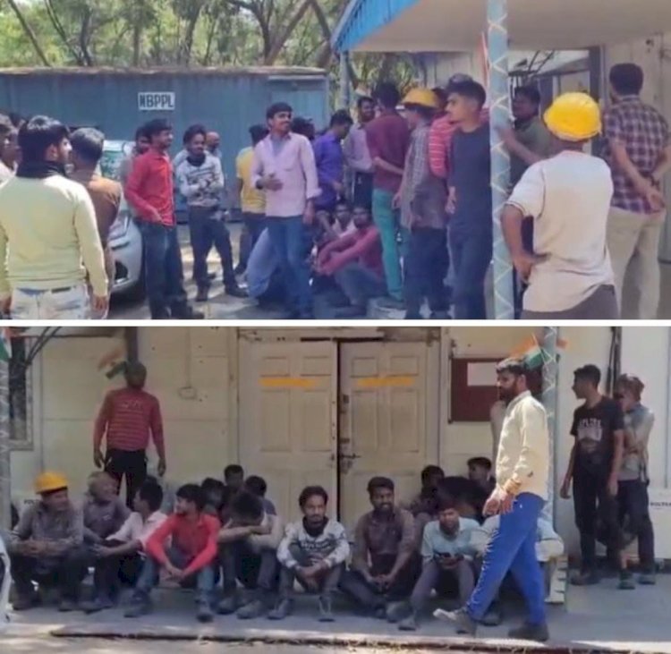 रायबरेली-वेतन को लेकर NTPC के एक निजी कंपनी के कर्मचारियों का फूटा गुस्सा , प्रदर्शन करके जताया आक्रोश