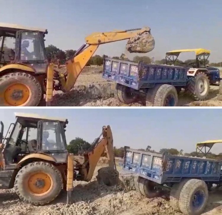 रायबरेली-जेसीबी से हो रही तालाब की खोदाई , डंप की जा रही मिट्टी,,,,, 