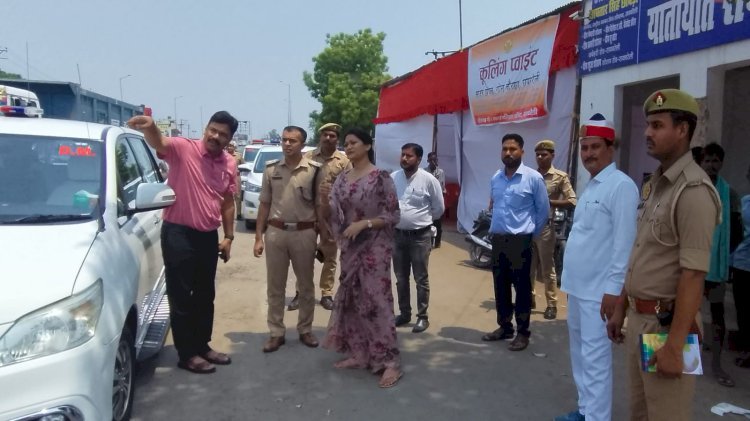 Raibareli-डीएम - एसपी ने सारस चौराहे पर बनाये गये कुलिंग पॉइंट में मूलभूत व्यवस्थाओं का किया  निरीक्षण