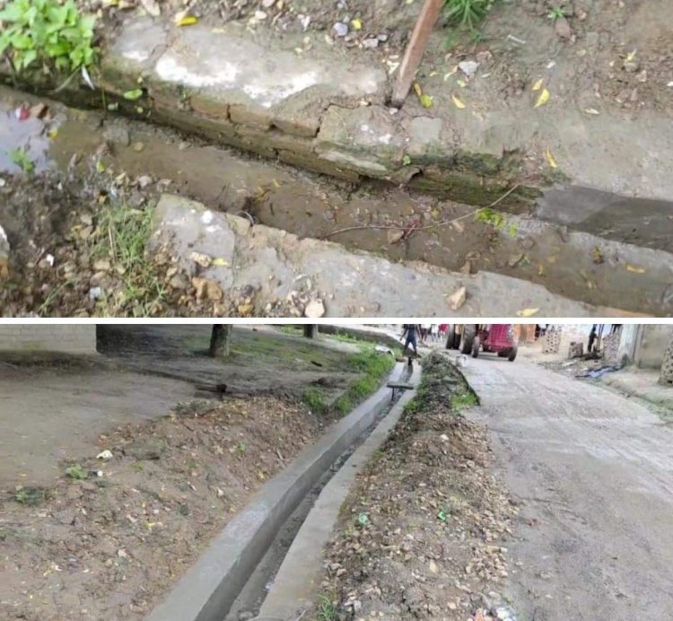 रायबरेली-नया निर्माण के स्थान पर पुरानी नाली की मरम्मत करा रहा पीडब्ल्यूडी ठेकेदार