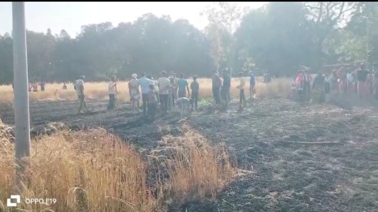 रायबरेली-आग ने फिर खाक कर दी एक बीघा गेहूं की फसल,,,,