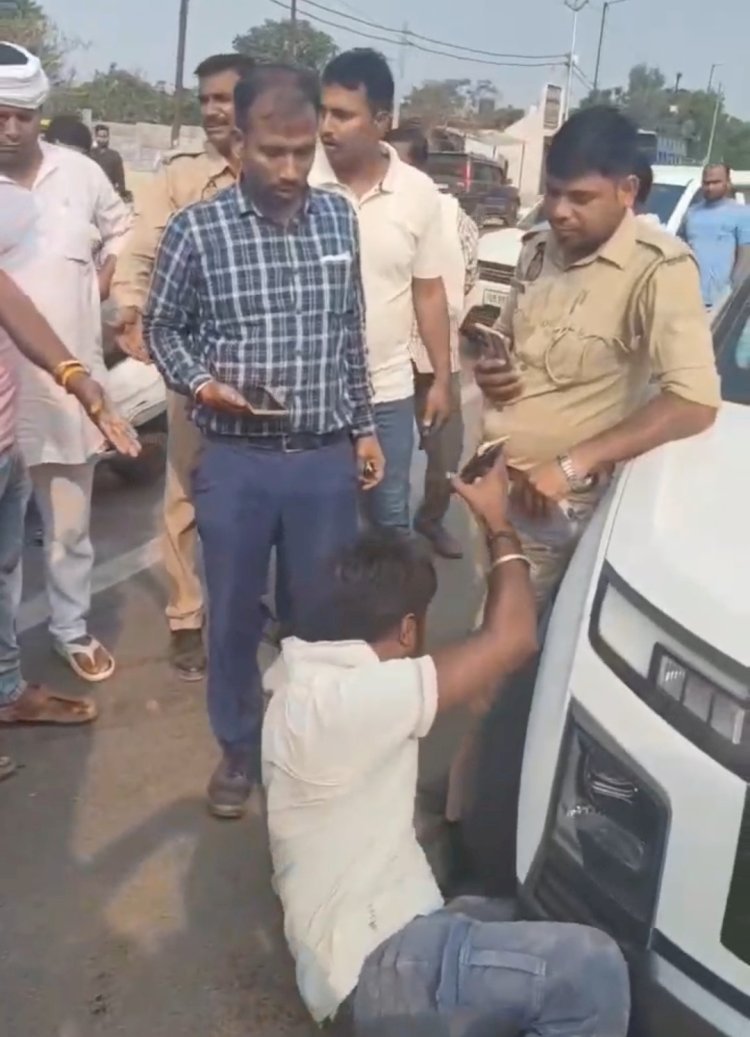रायबरेली में खड़ी गाड़ियों का चालान करना खनन अधिकारी को पड़ा भारी