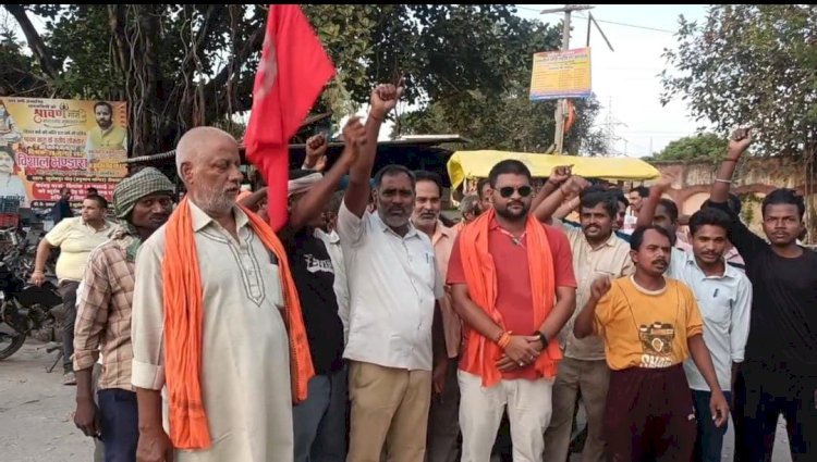 रायबरेली-एनटीपीसी मजदूरों नें किया विरोध प्रदर्शन,,, 