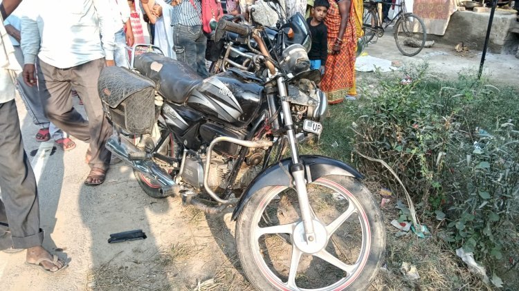 रायबरेली-सपा नेता के स्कूली बस ने बाइक सवार को कुचला बाइक सवार घायल