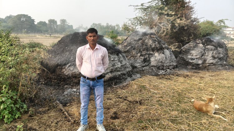 रायबरेली-पराली में आग लगाने का दंबगो पर लगाया आरोप,दी नामजद तहरीर