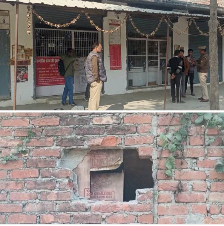 रायबरेली- किशुनदासपुर गांव में अंग्रेजी शराब की दुकान में नकब लगाकर लाखों की चोरी