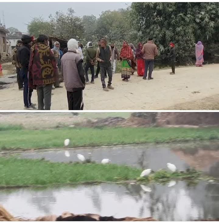 रायबरेली - नहर कटने से गेहूं की फसल जलमग्न, ग्रामीणों का सड़क पर प्रदर्शन