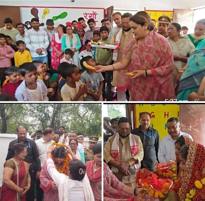 रायबरेली-आंगनबाड़ी केंद्र पहुंची अपर्णा यादव, बच्चों से संवाद कर वितरित किए फल