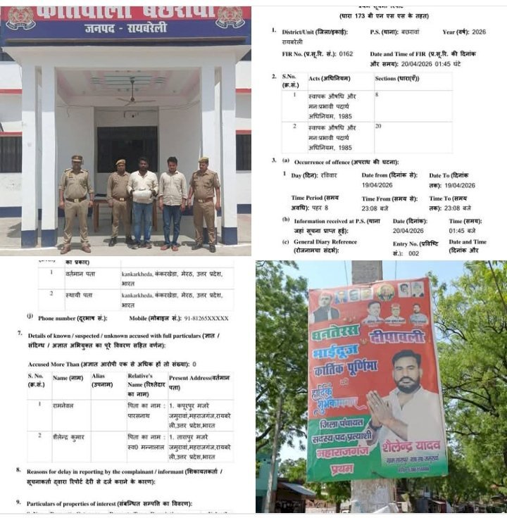 रायबरेली-जि०पं०स० पद का प्रत्याशी ही निकला गांजा तस्कर, साथी के साथ हुआ गिरफ्तार