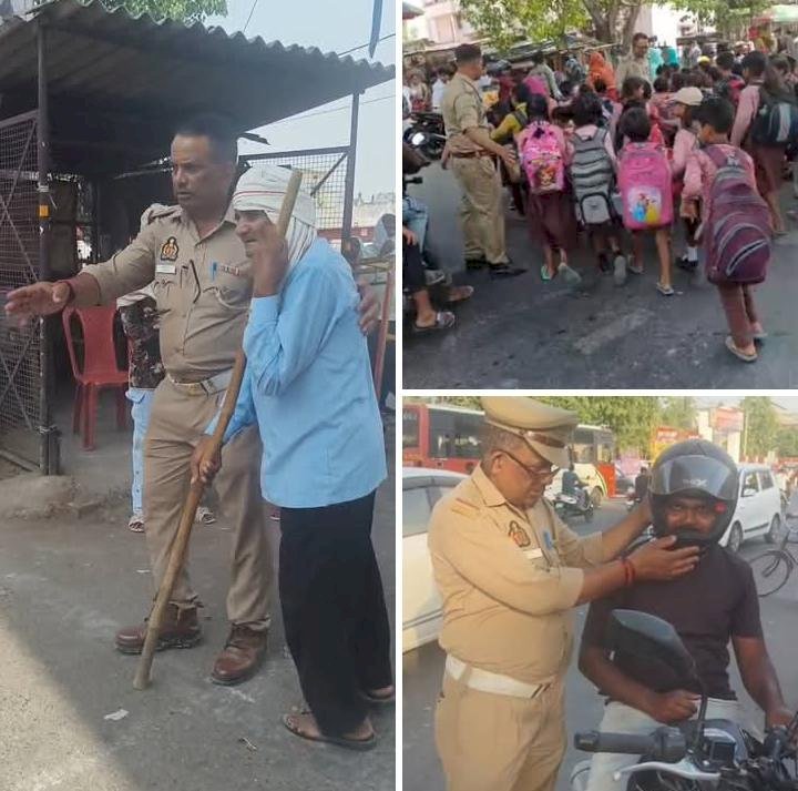 रायबरेली-यातायात उपनिरीक्षक के द्वारा राहगीरों को यातायात नियमों की जानकारी देने का वीडियो हुआ वायरल