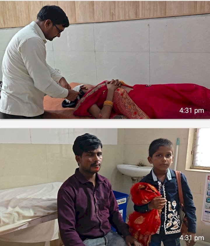 रायबरेली अनियंत्रित बाइक फिसलकर खाई में गिरी, दंपति समेत 10 वर्षीय बालक घायल