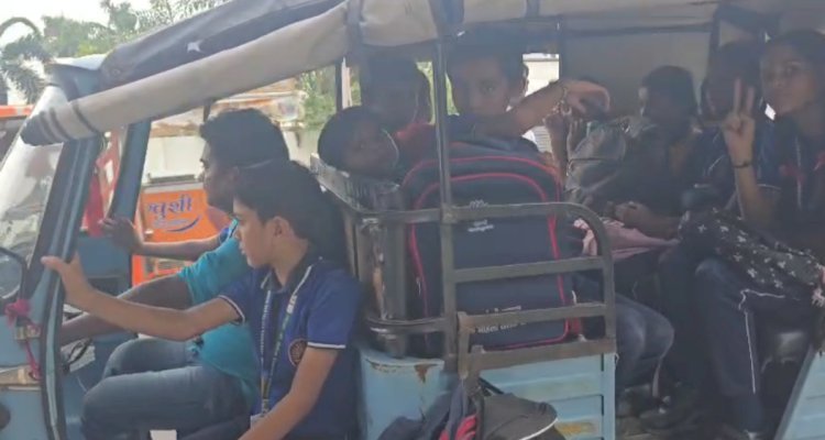 रायबरेली में यातायात नियमों की खुलेआम उड़ रही धज्जियां, 7 की क्षमता वाले ऑटो में 14 स्कूली बच्चे वेबसाइट खबर: